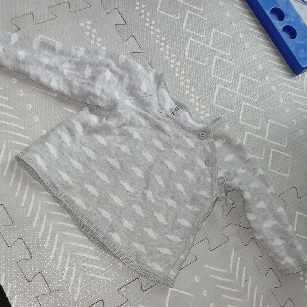 Gray Cloud Pattern Kids Sweater